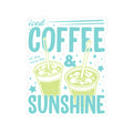 Iced Coffee & Sunshine Kiss-Cut Sticker — Summer Vibes Laptop Decal