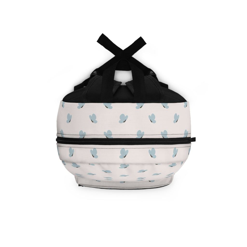 Blue Petal Pattern Backpack — Lightweight Floral School & Travel Bag