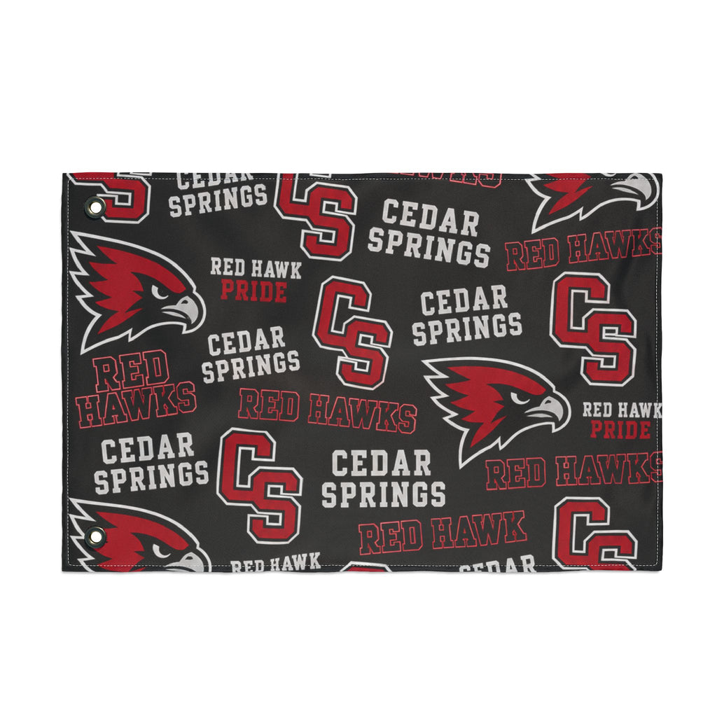 Cedar Springs Red Hawks Double-Sided Flag