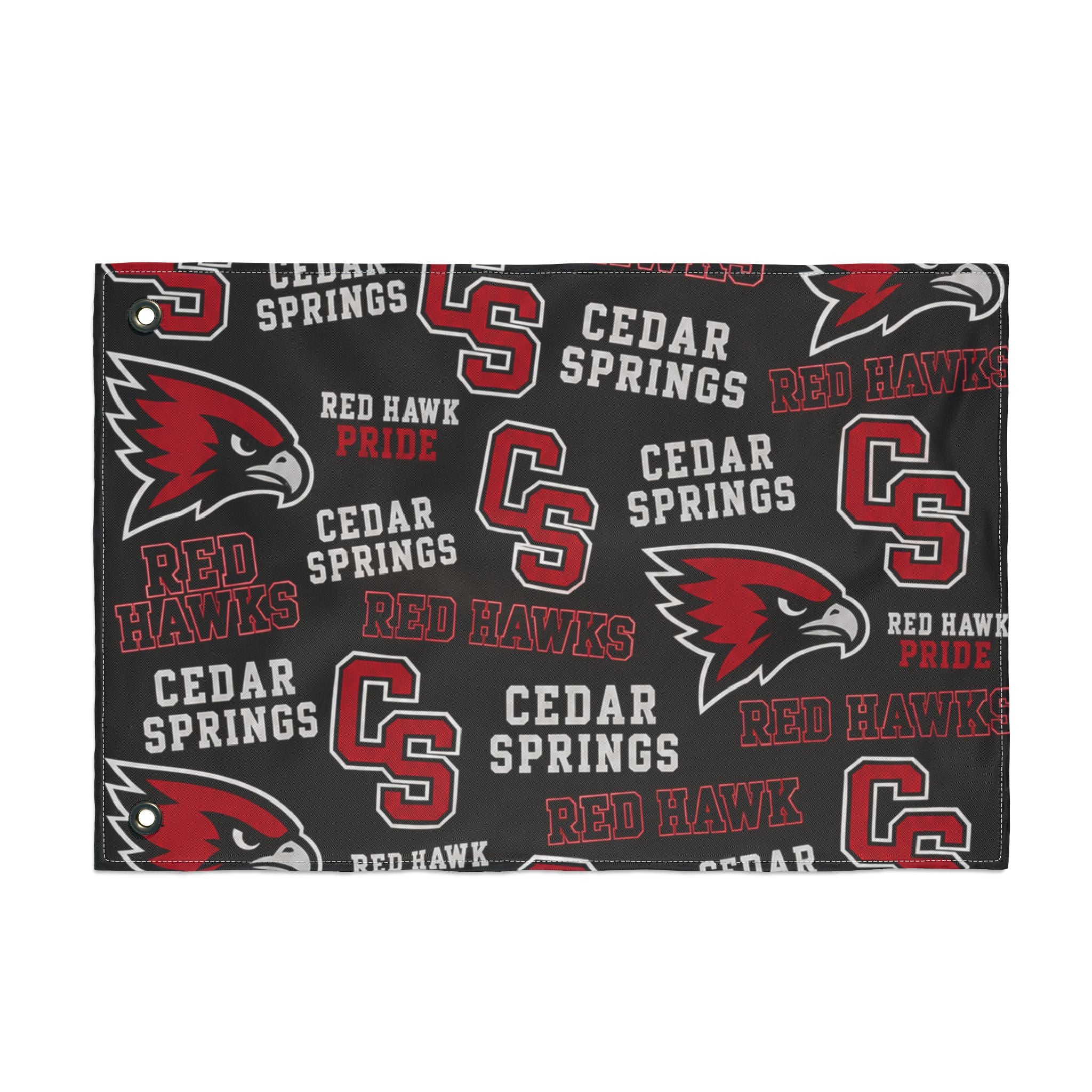 Cedar Springs Red Hawks Double-Sided Flag
