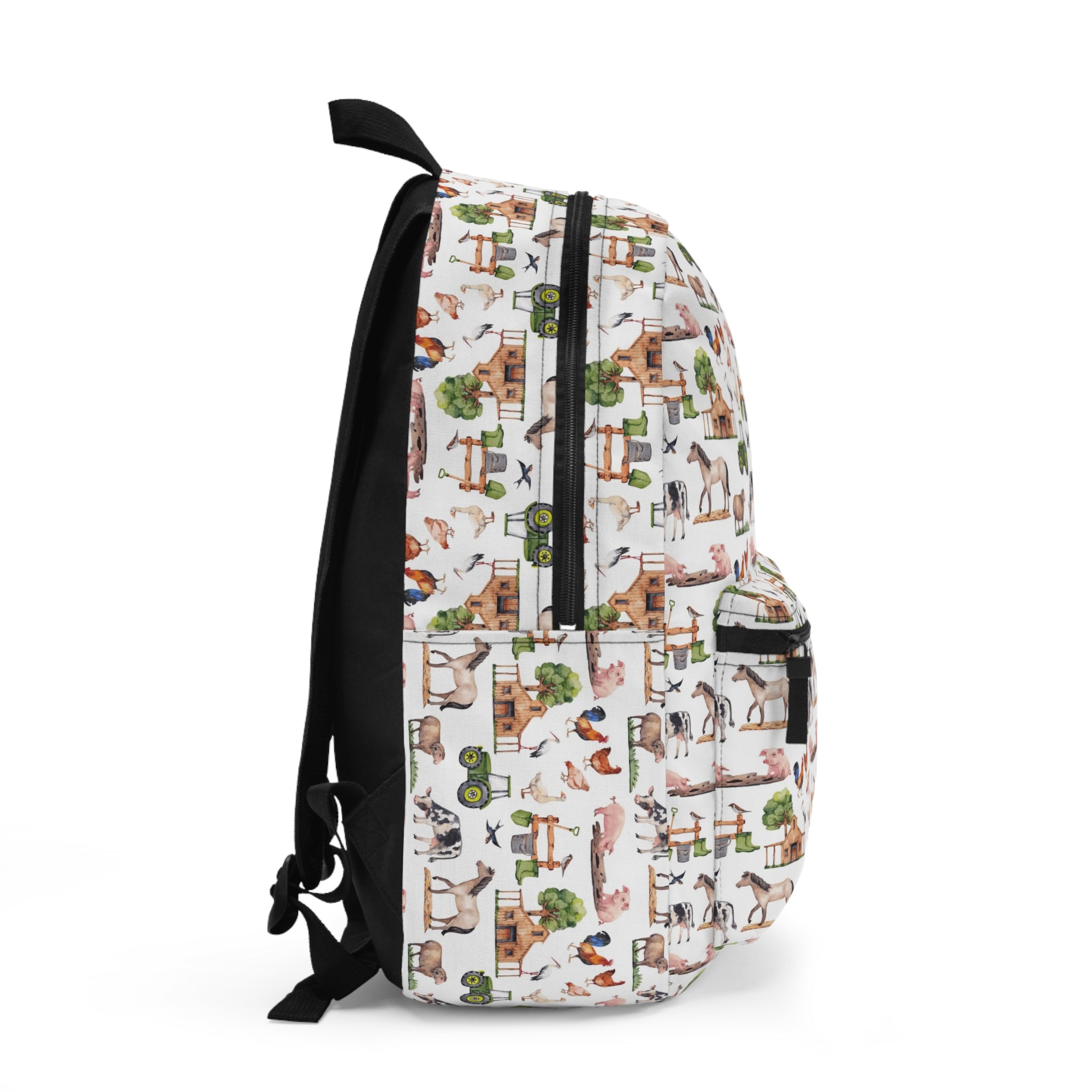 Farm Animals Pattern Backpack — Cute Country Barnyard Print School Bag