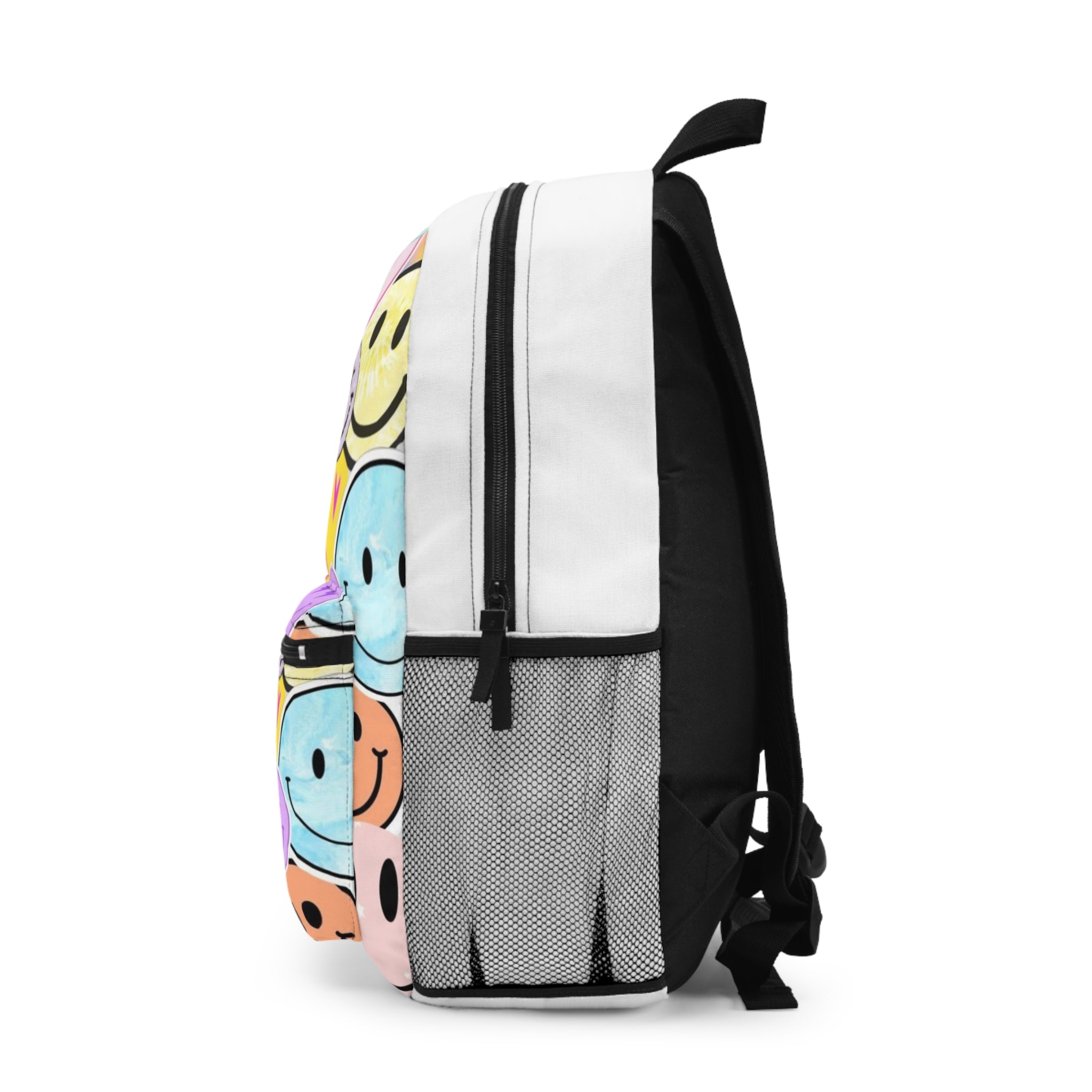 Smiley Faces Pattern Backpack – Colorful Happy Emoji School Bag