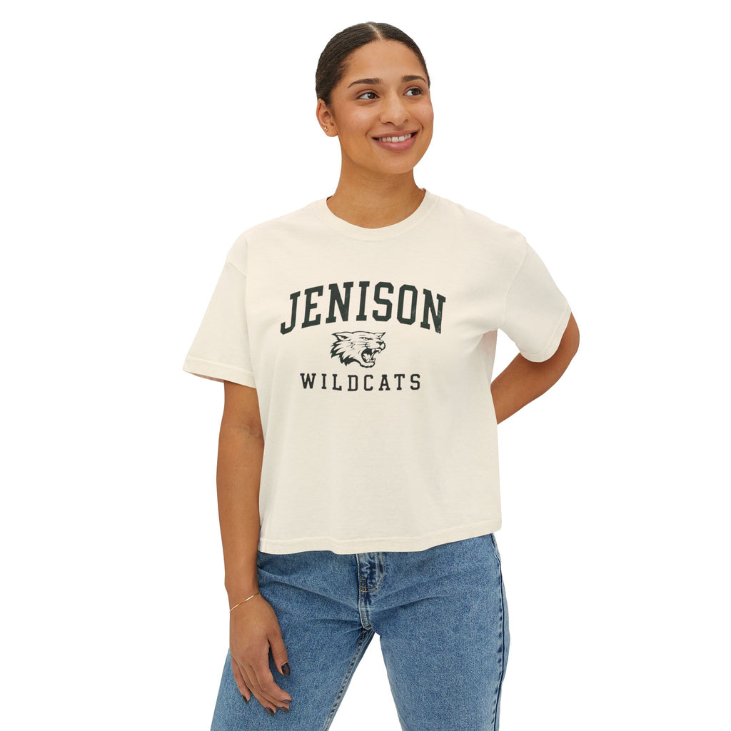 Jenison Wildcats Cropped Boxy Tee — Vintage School Mascot Cropped T-Shirt
