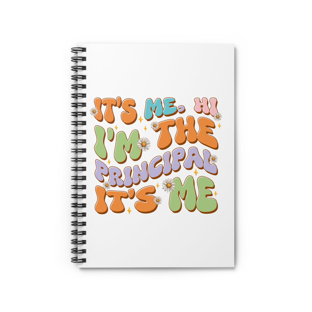 Principal Notebook — Retro Colorful "It's Me, I'm the Principal" Spiral Journal