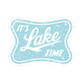 Lake Time Kiss-Cut Sticker — Vintage Aqua 'It's Lake Time' Decal