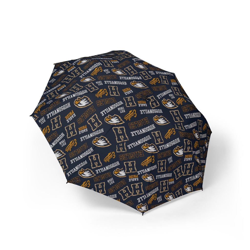 College Logo Foldable Umbrella — Patterned Team Emblem Rain Umbrella
