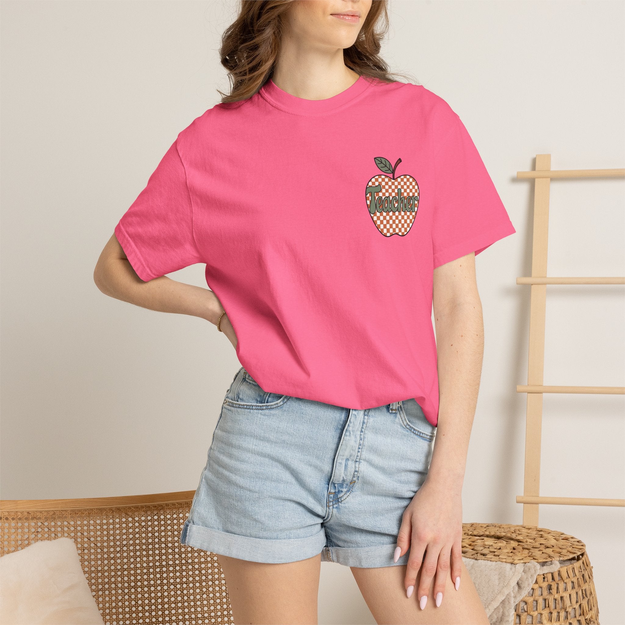 Apple Checkerboard Graphic T-Shirt