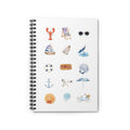 Coastal Icons Spiral Notebook — Beachy Watercolor Journal (Ruled)