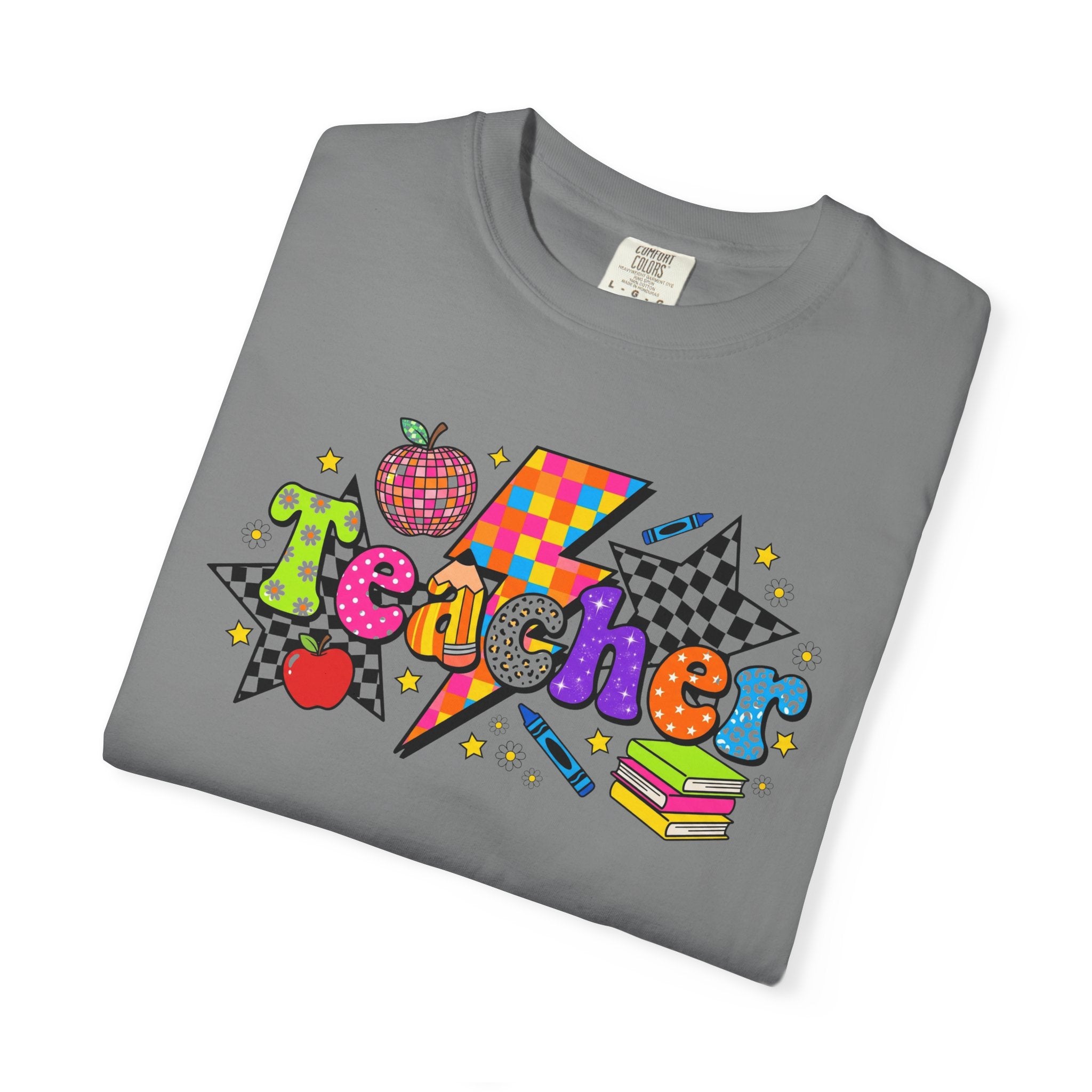 Teacher Pop Art T‑Shirt — Colorful Back-to-School Teacher Gift
