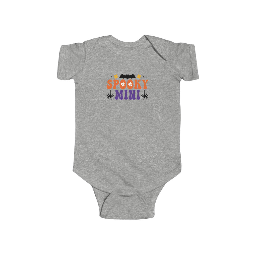 Spooky Mini Infant Bodysuit – Halloween Baby Onesie with Bat & Spider Design