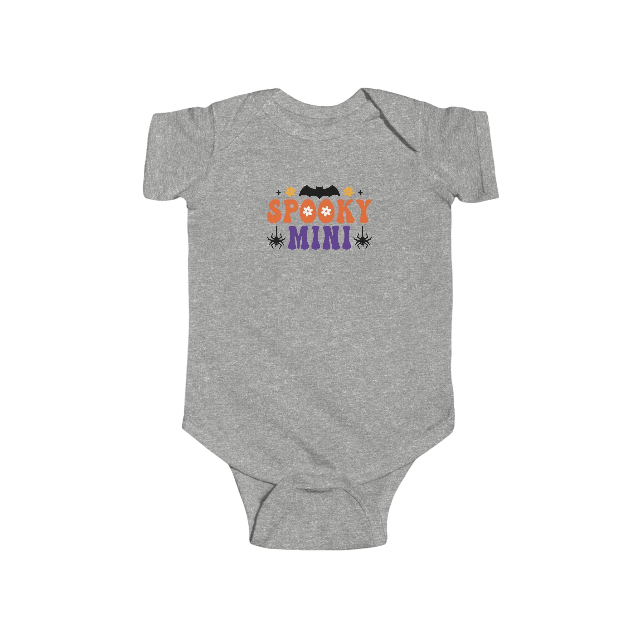 Spooky Mini Infant Bodysuit – Halloween Baby Onesie with Bat & Spider Design