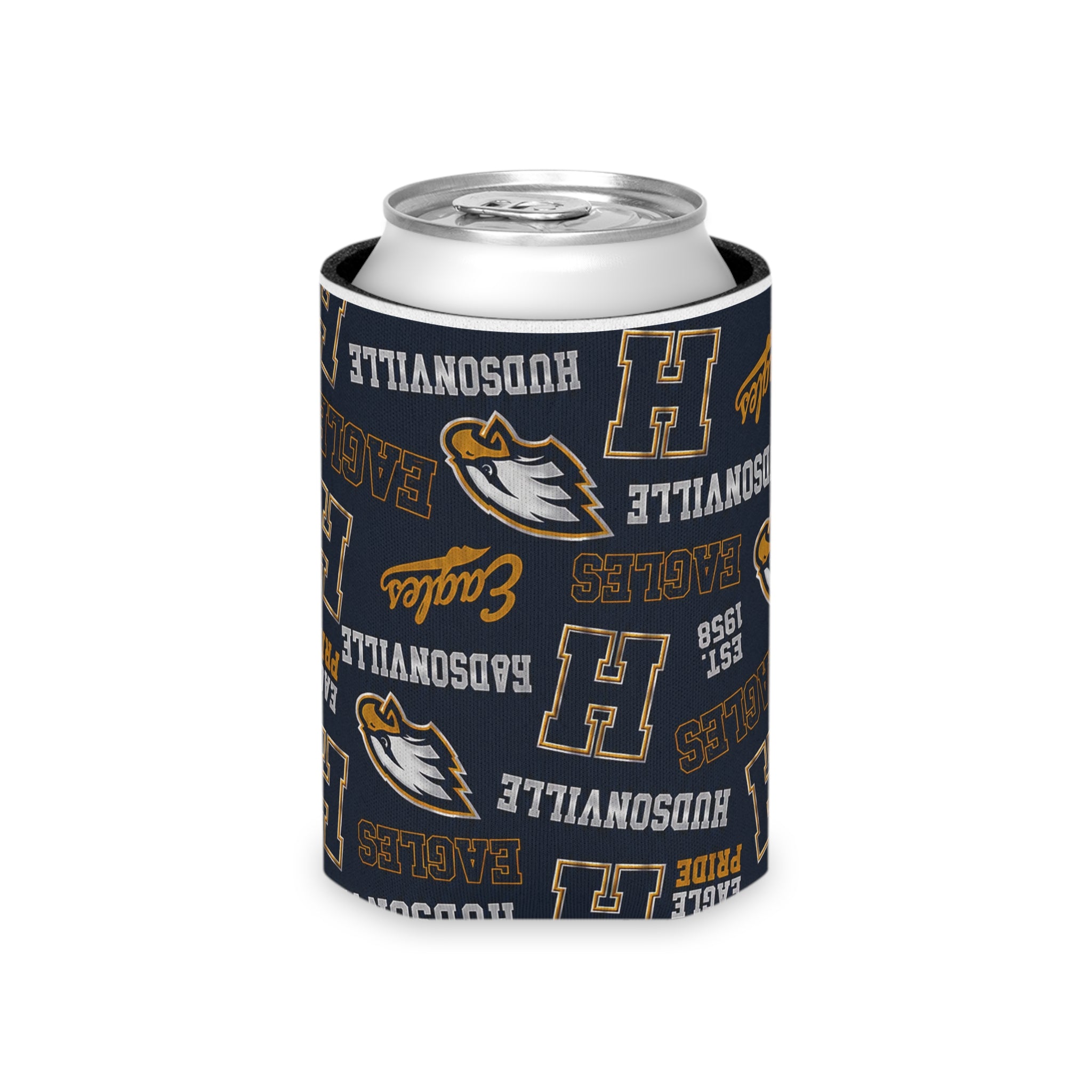 Can Cooler — Hudsonville Eagles Patterned Neoprene Can Koozie