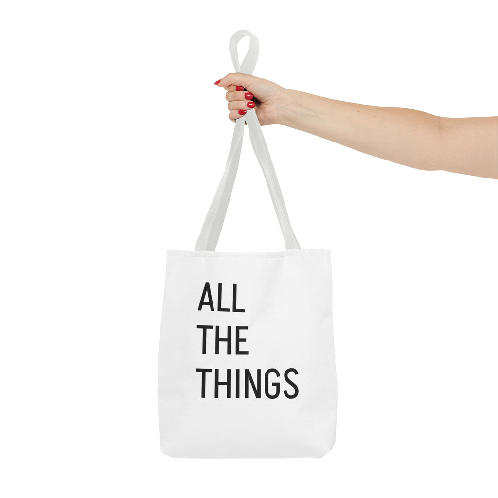 All The Things Tote Bag – Minimalist Phrase Canvas Tote for Everyday Errands