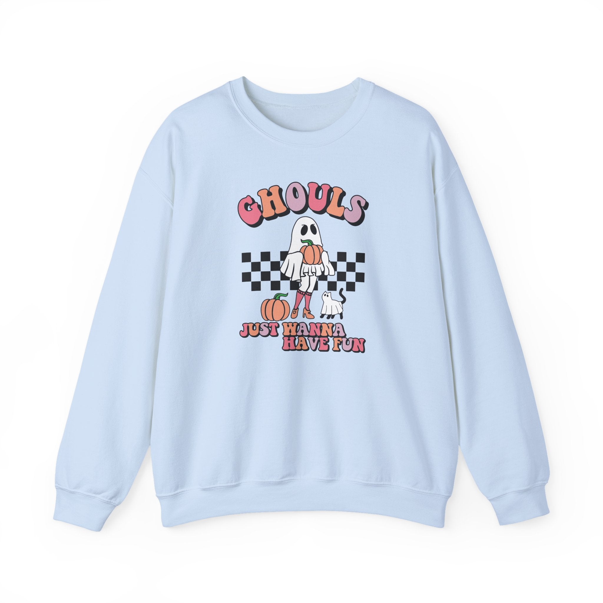 Ghoul Crewneck Sweatshirt — “Ghouls Just Wanna Have Fun” Retro Halloween Pullover