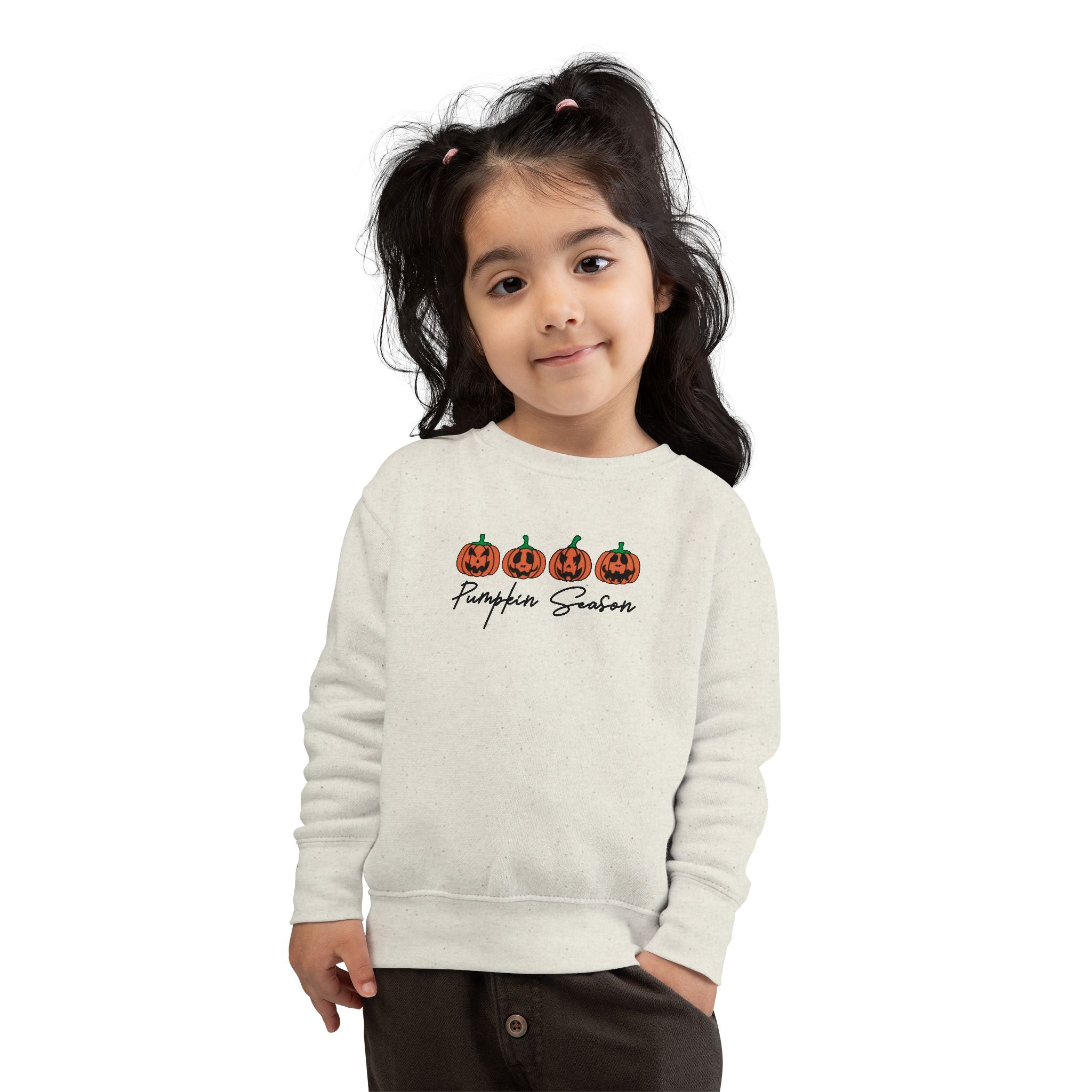 Toddler Sweatshirt — Pumpkin Season Jack-O'-Lanterns Fall Crewneck