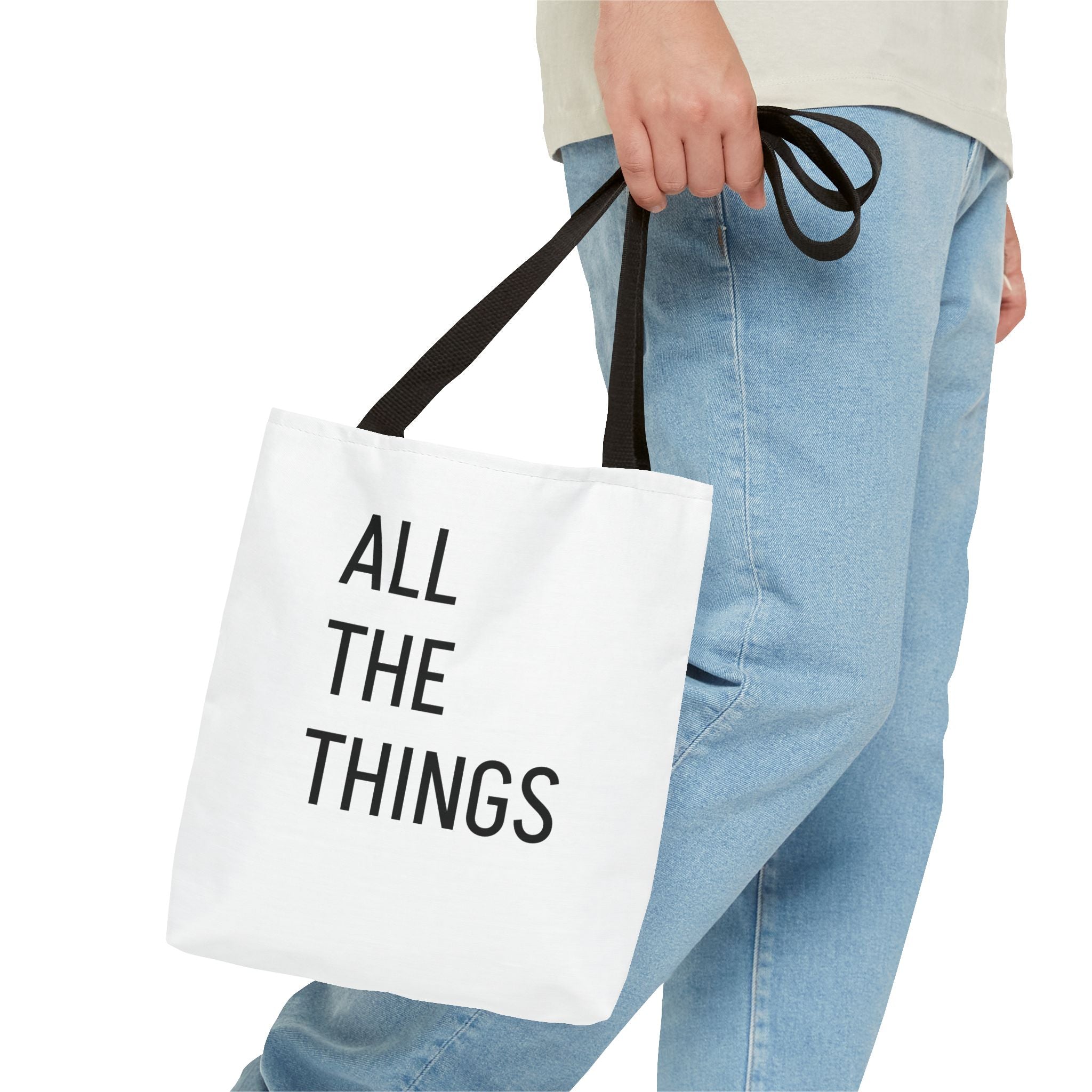 All The Things Tote Bag – Minimalist Phrase Canvas Tote for Everyday Errands