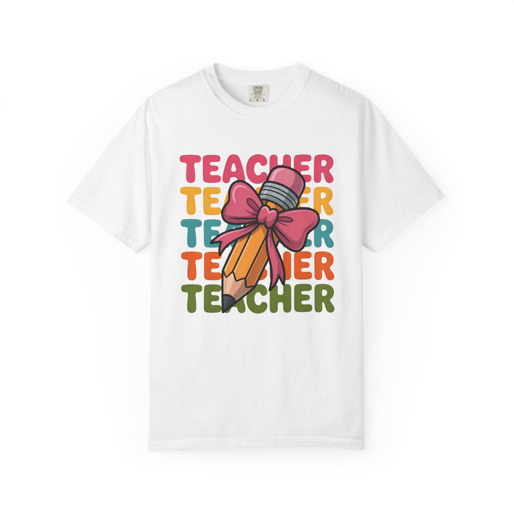 Teacher Pencil Bow Tee