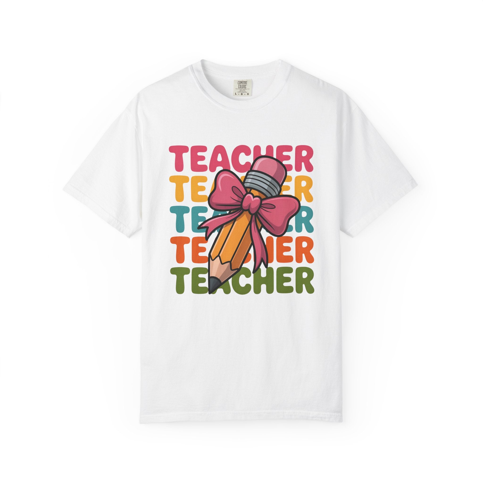 Teacher Pencil Bow Tee