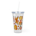 Back to School Plastic Tumbler with Straw — Cute School Supplies Design