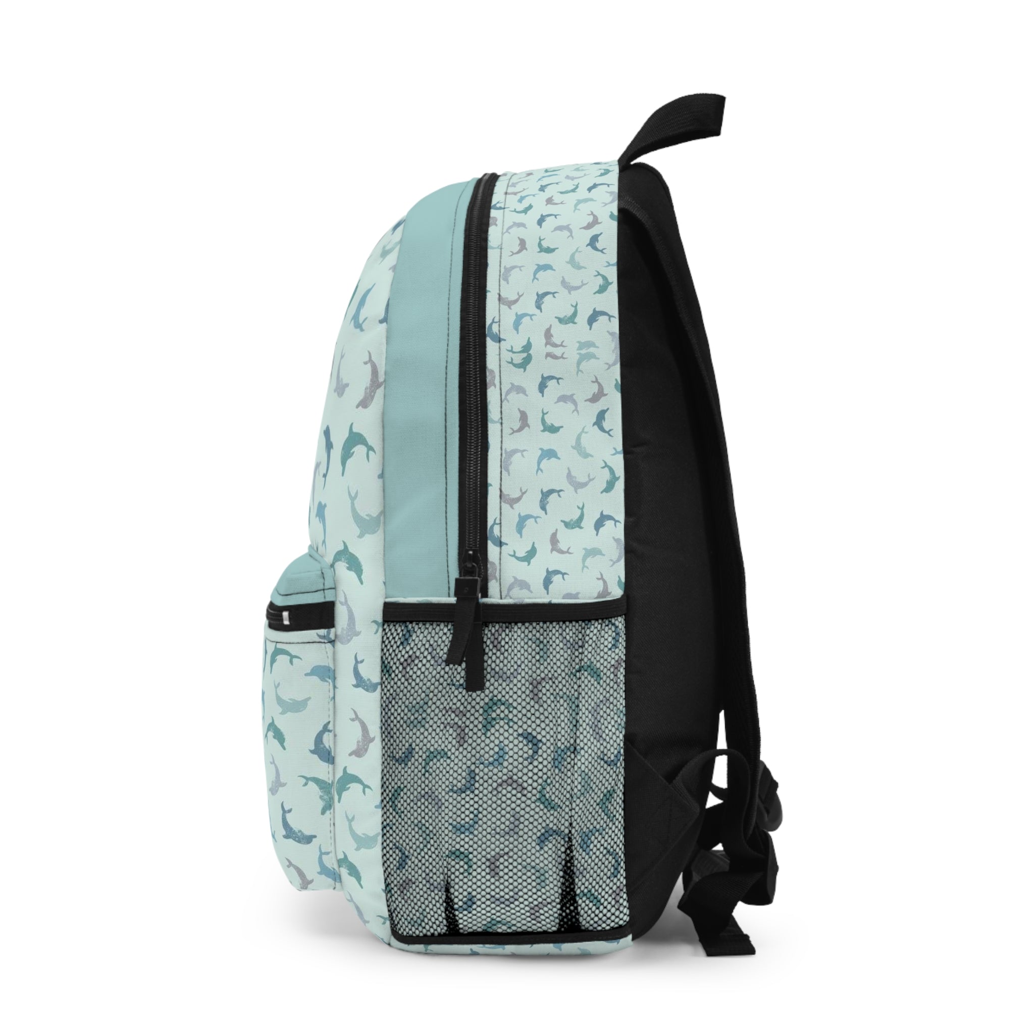 Aqua Shark Pattern Backpack — Cute Kids & Teen School Bag