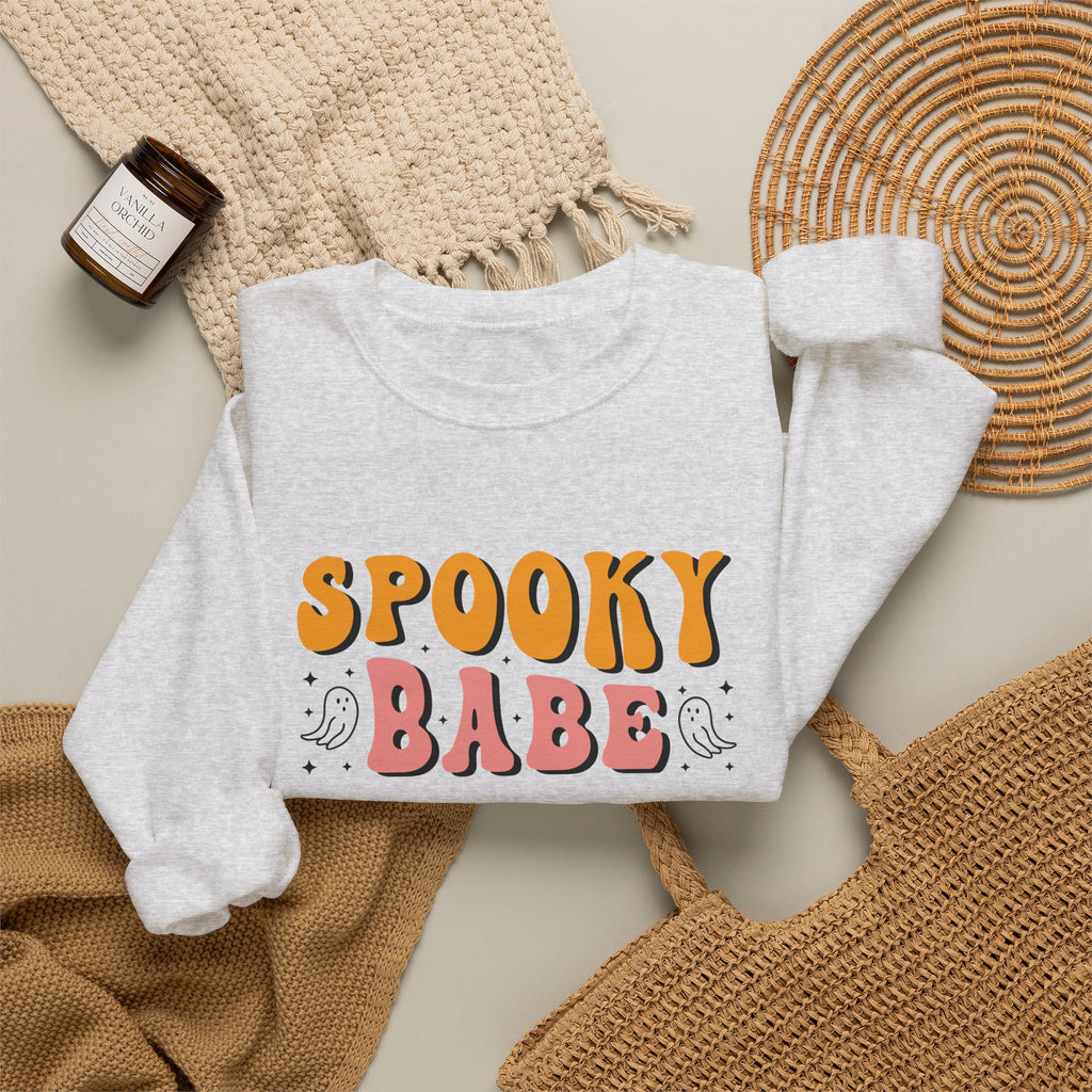 Sweatshirt — "Spooky Babe" Retro Halloween Crewneck