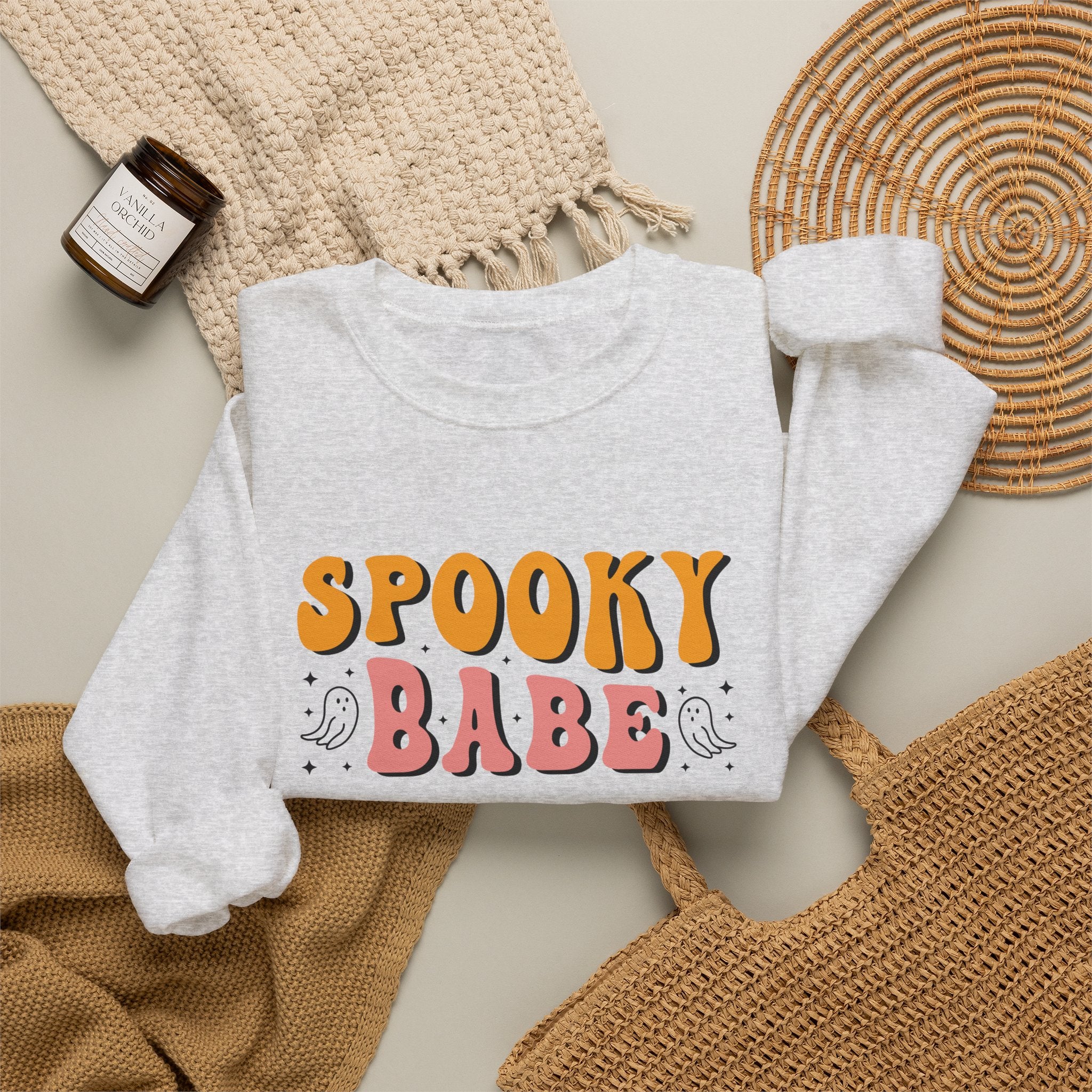 Sweatshirt — "Spooky Babe" Retro Halloween Crewneck