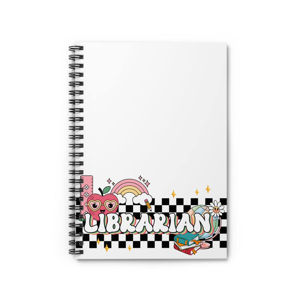 Librarian Spiral Notebook — Cute Checkerboard School Journal