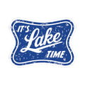 Lake Time Kiss-Cut Sticker — Distressed Blue 'It's Lake Time' Decal for Laptops, Water Bottles & Cooler Gear