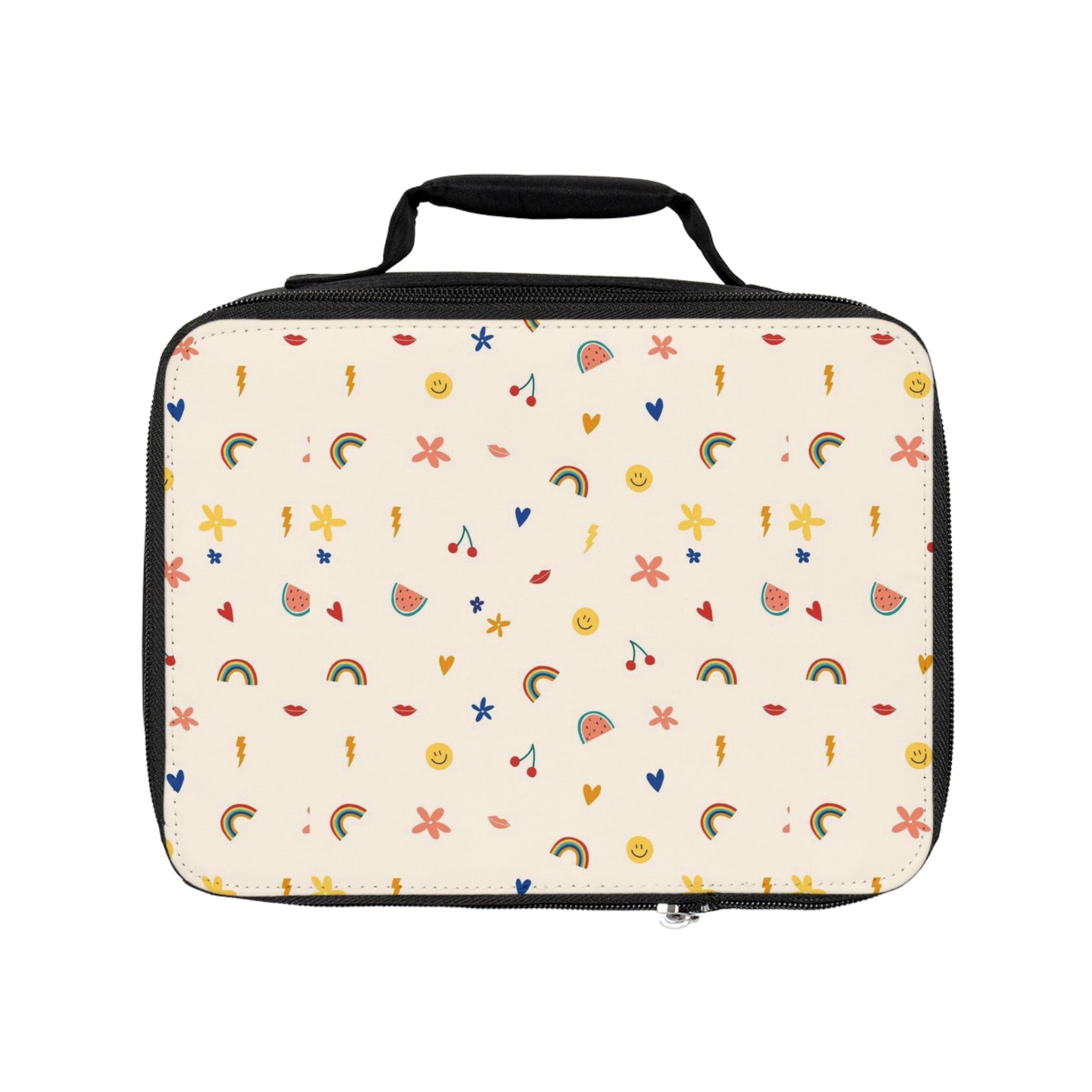 Cute Rainbow Pattern Lunch Bag — Insulated Kids Bento Tote