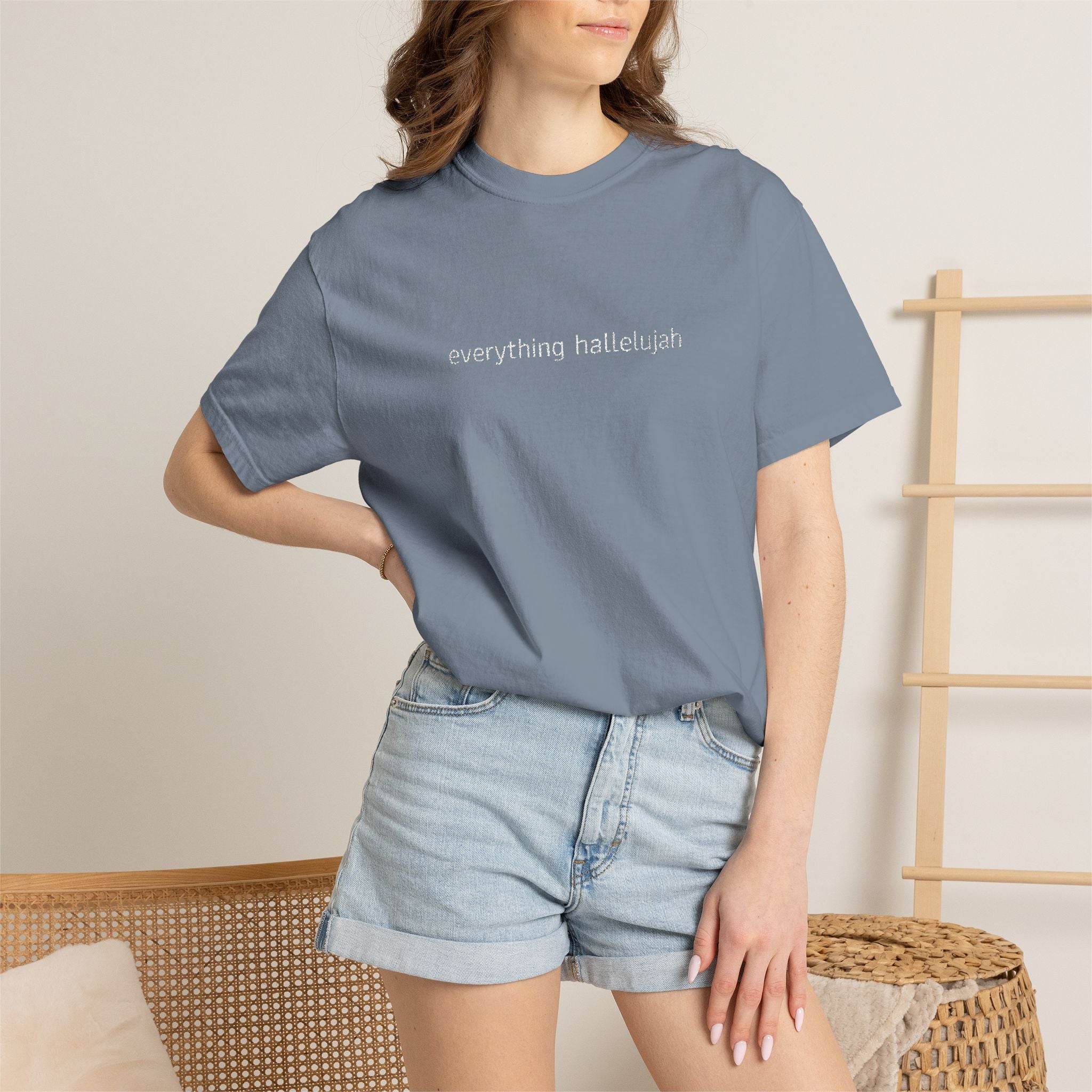 Everything Hallelujah embroidered T-shirt | religious typography, gospel
