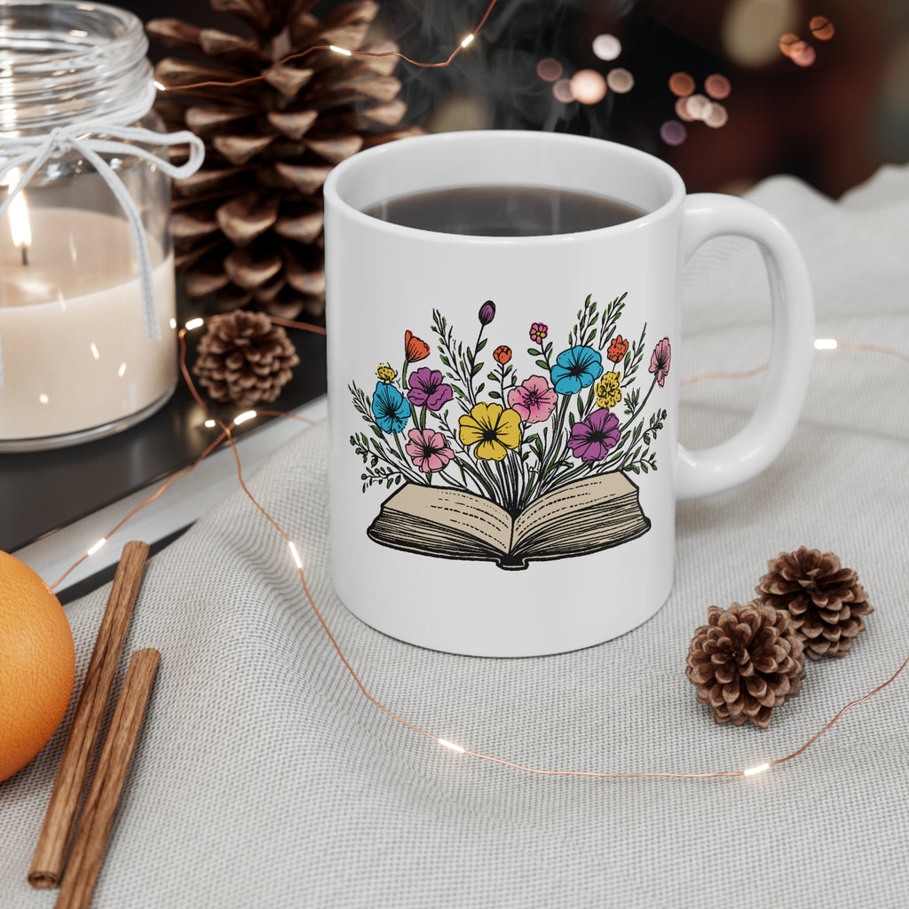Floral Books Mug