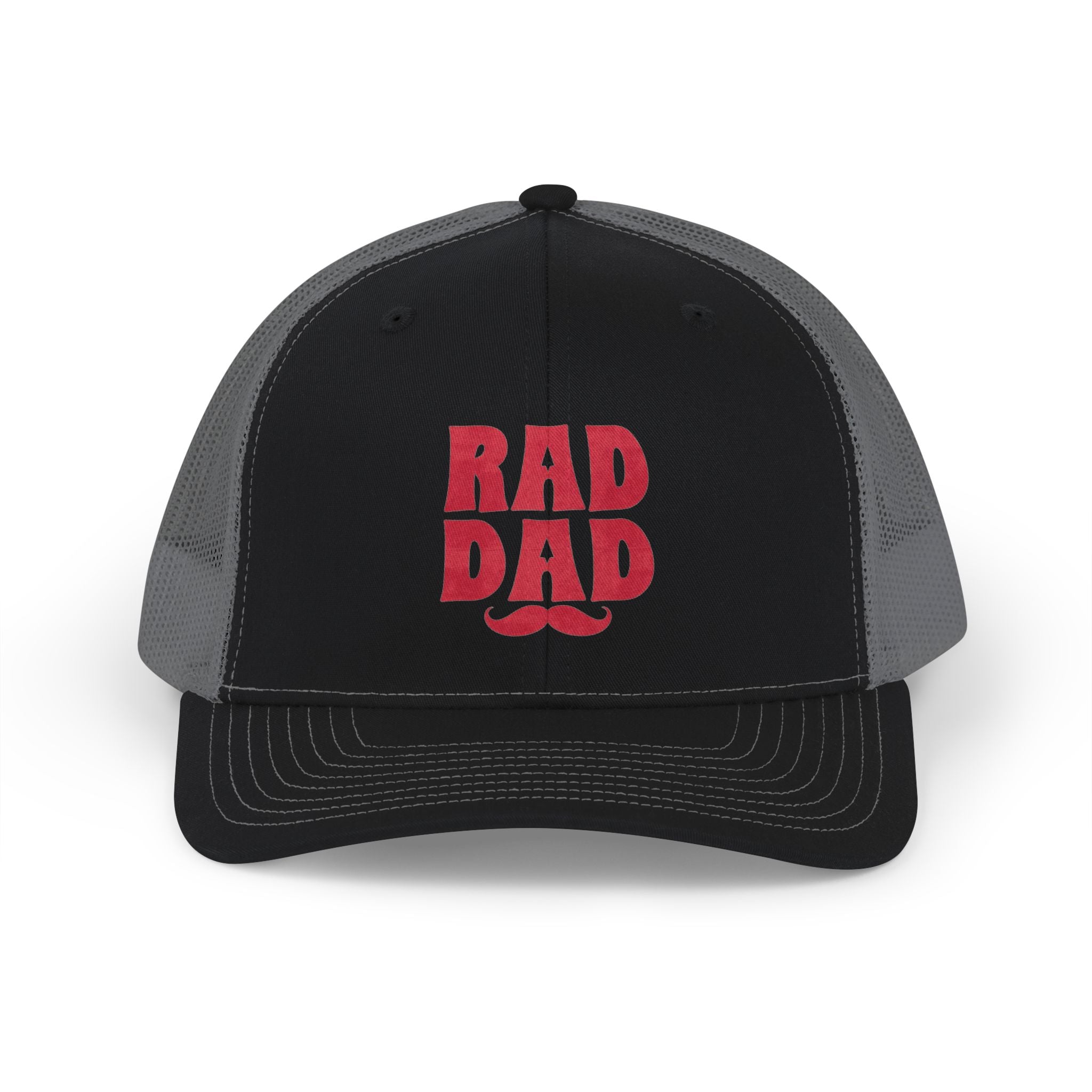 Rad Dad Trucker Cap — Retro Mustache Snapback Hat (Father's Day Gift)