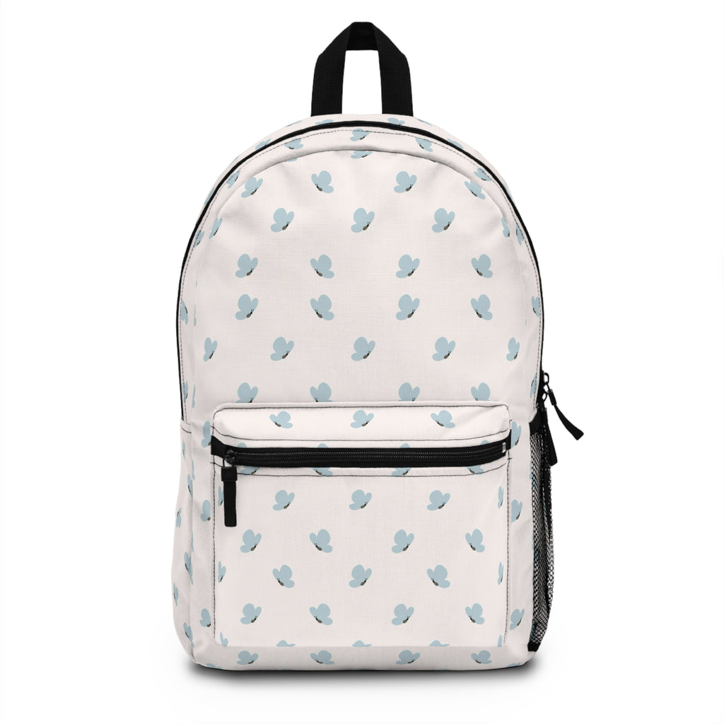 Blue Petal Pattern Backpack — Lightweight Floral School & Travel Bag