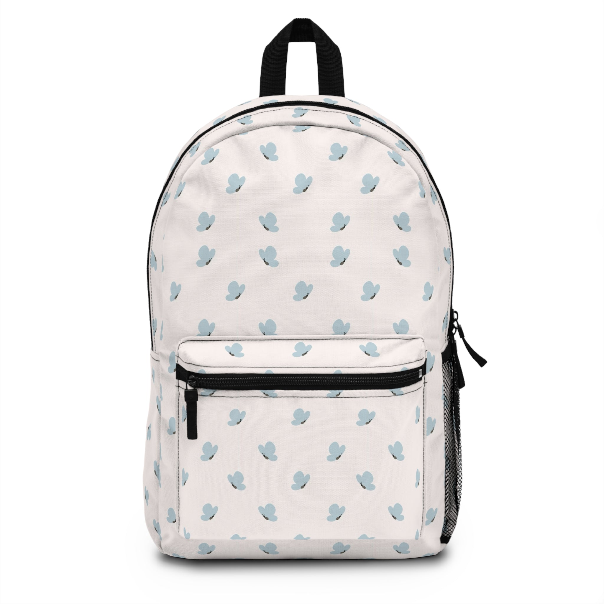 Blue Petal Pattern Backpack — Lightweight Floral School & Travel Bag