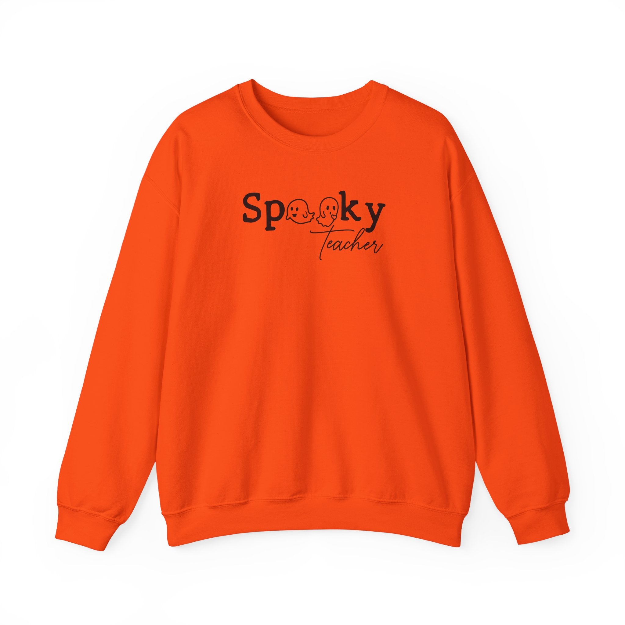 Spooky Teacher Crewneck Sweatshirt — Halloween Teacher Sweatshirt with Ghost Lettering