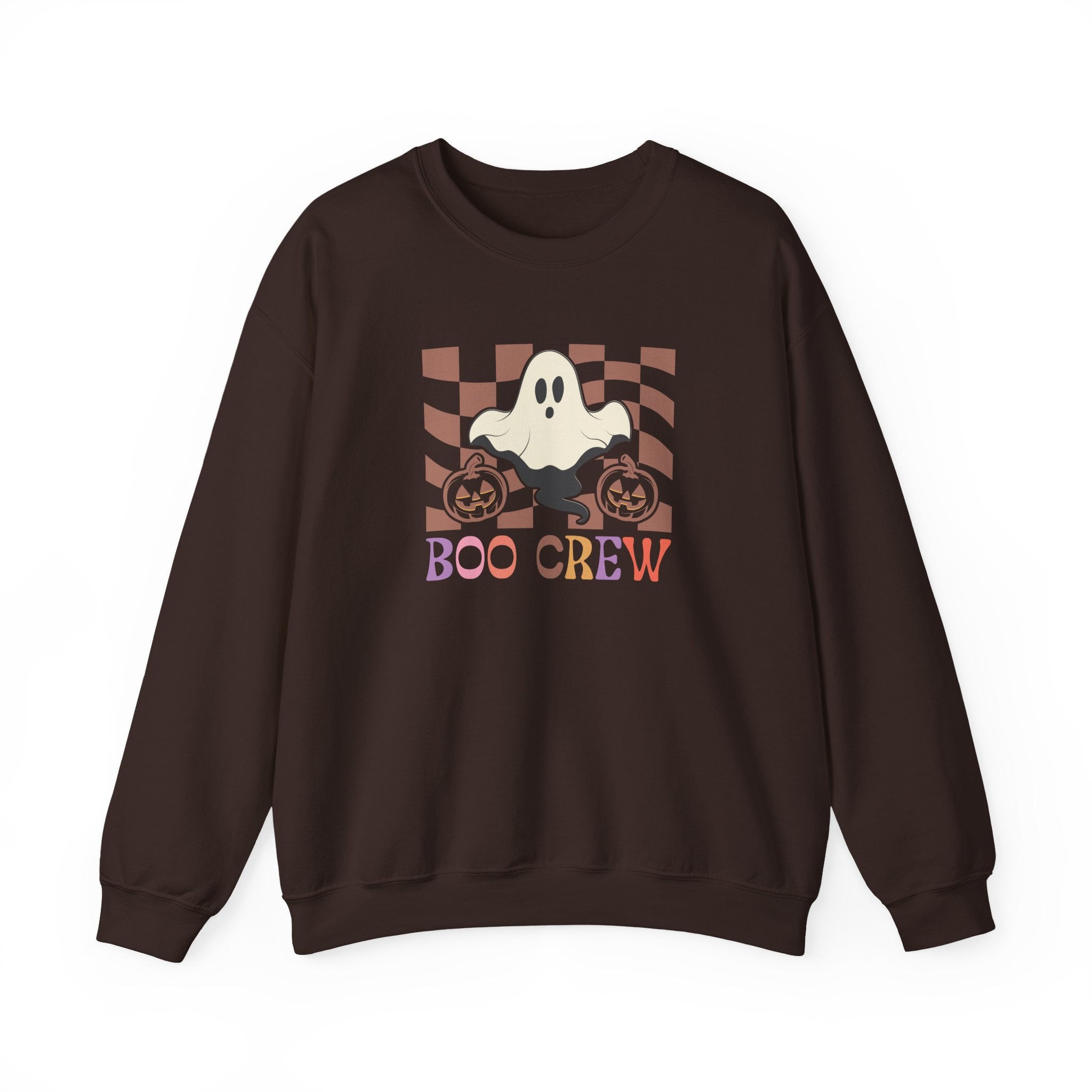 Boo Crew Halloween Crewneck Sweatshirt — Cute Ghost & Pumpkins