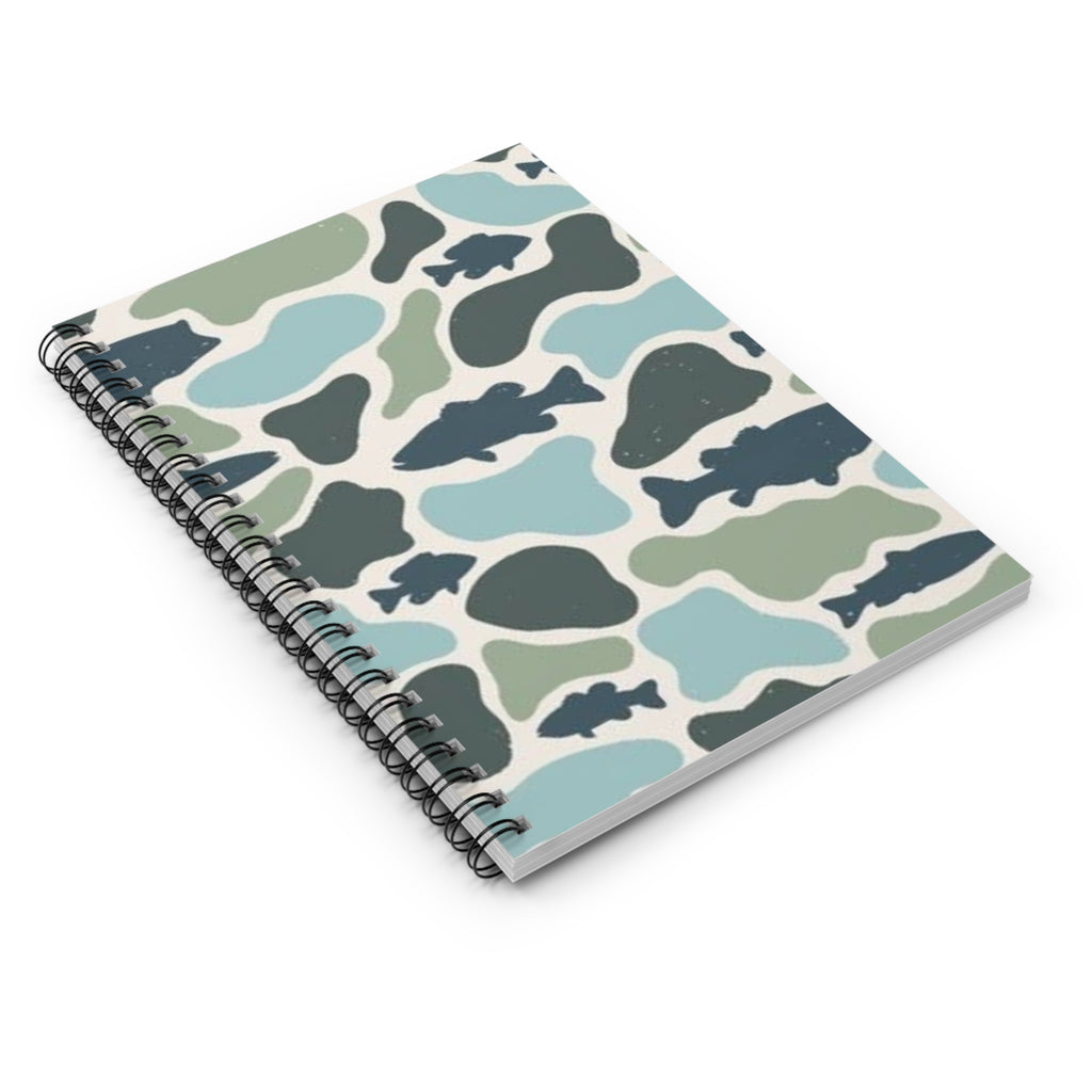Fishing Camo Spiral Notebook — Ruled Journal for Anglers, Outdoor Notes & Field Log