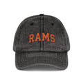 Vintage Embroidered 'RAMS' Washed Cotton Cap - Distressed Baseball Hat