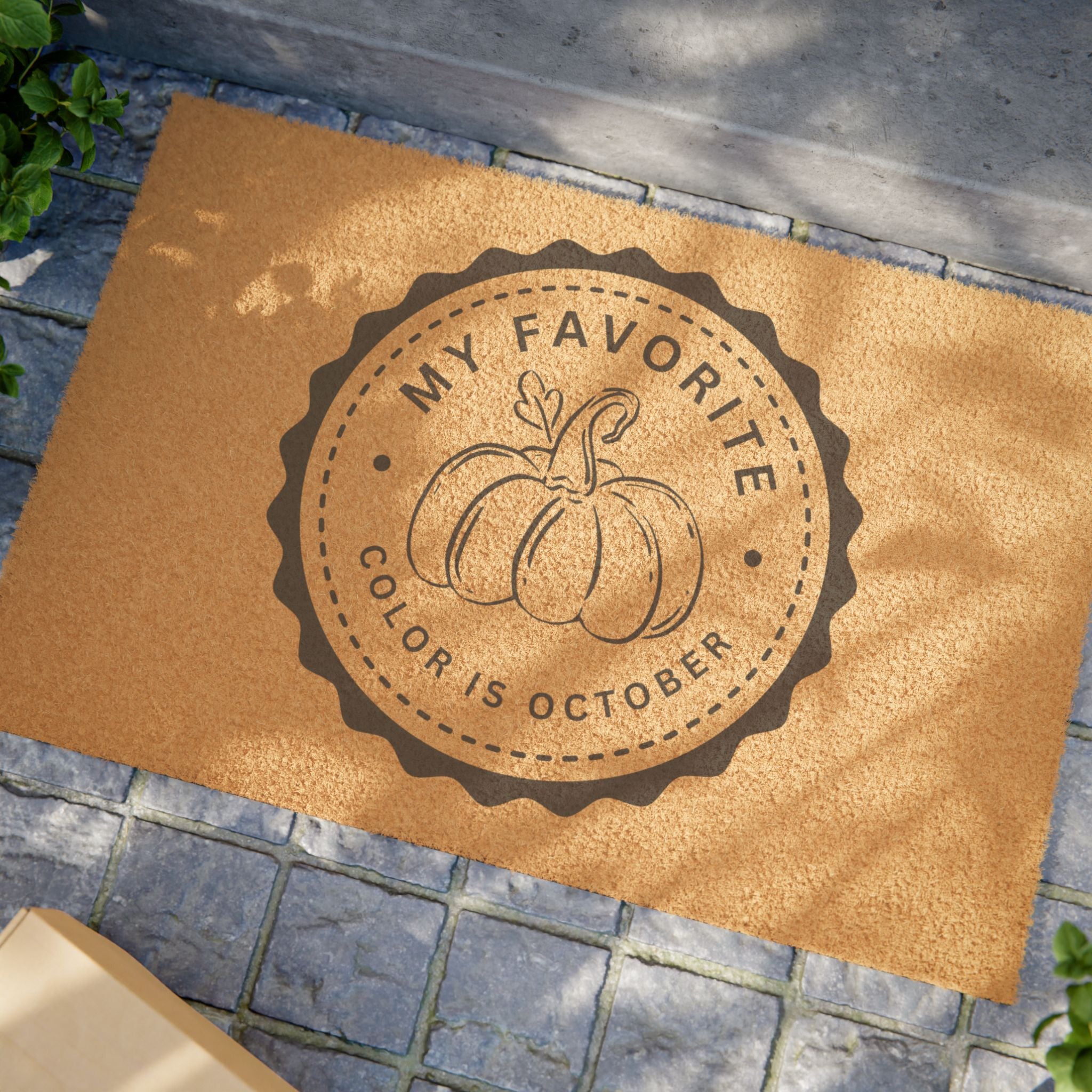 My Favorite Color is October Welcome Mat