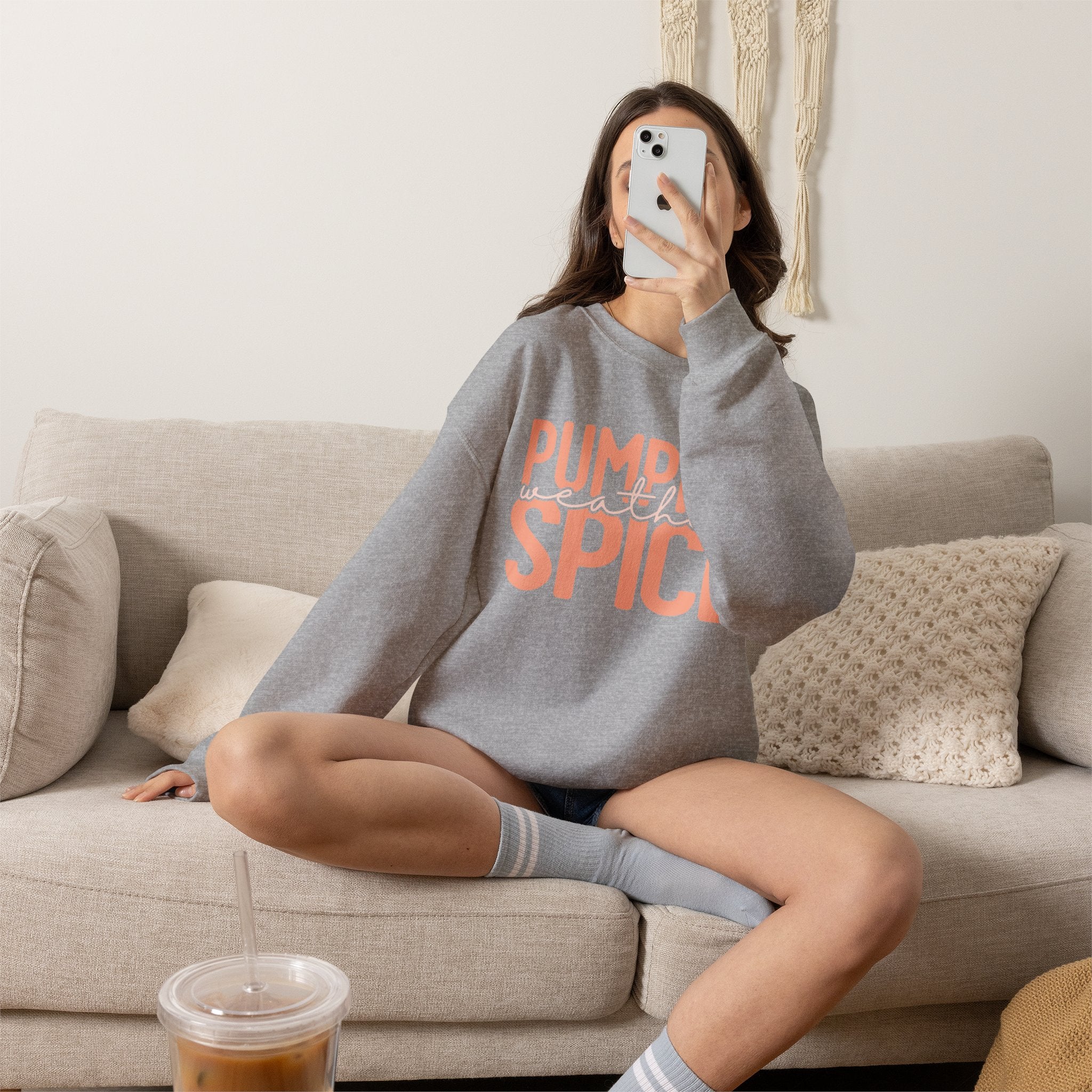 Pumpkin Spice Crewneck Sweatshirt — Cozy Fall Pullover