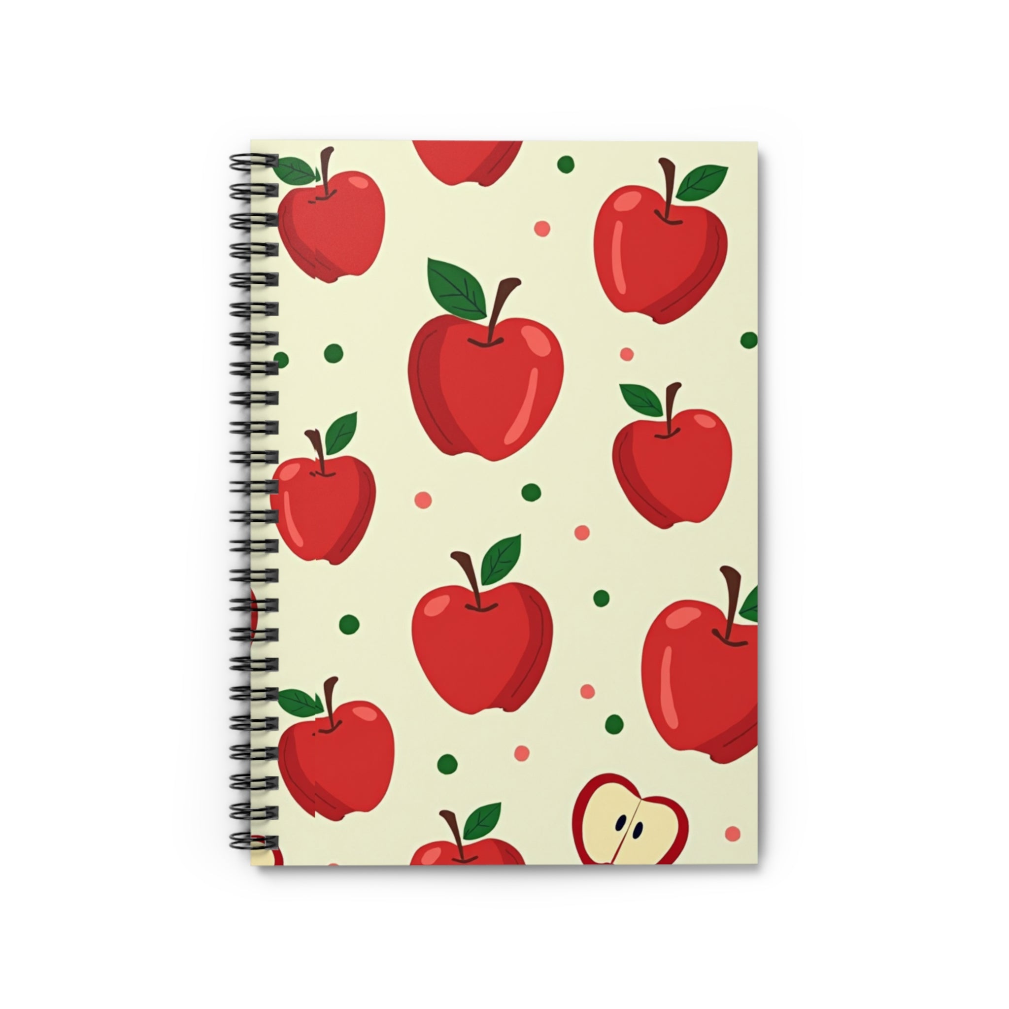 Apple Pattern Spiral Notebook — Ruled Journal for Teachers, Students & Fall Gifting