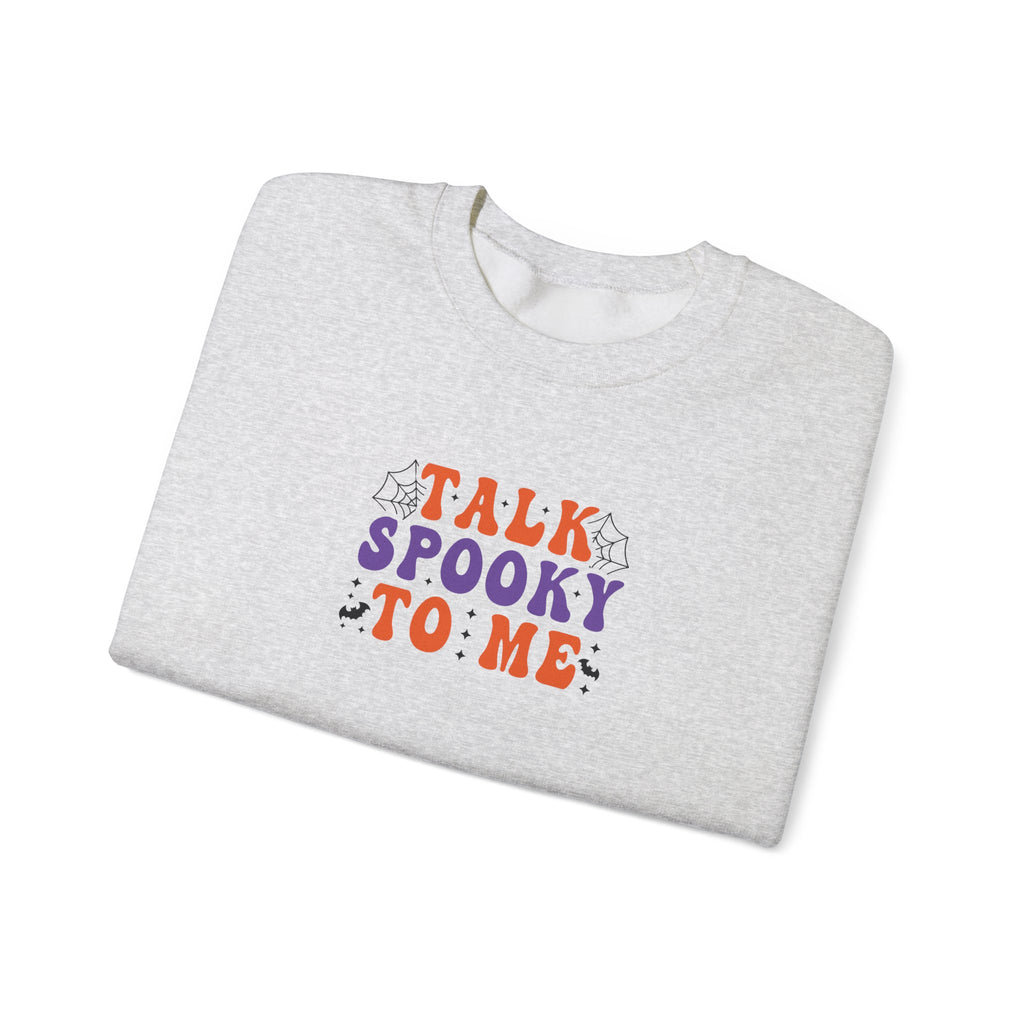Talk Spooky To Me Crewneck Sweatshirt — Halloween Graphic Pullover