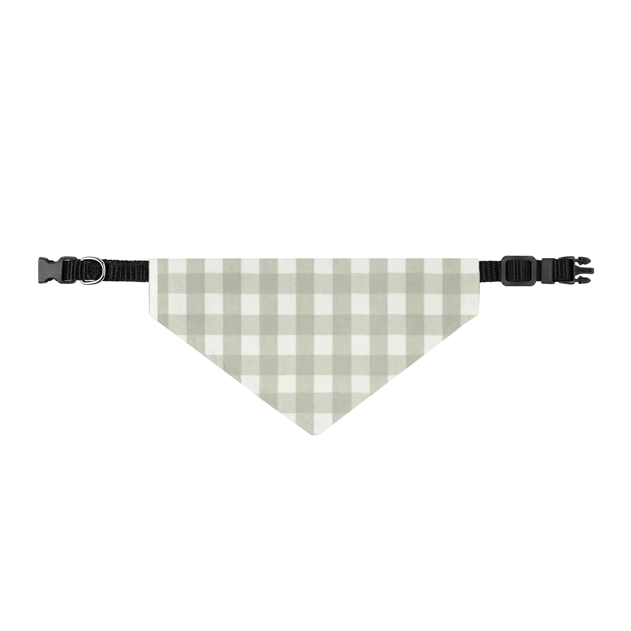 Clip-On Pet Bandana - Sage Buffalo Check Plaid Dog Scarf