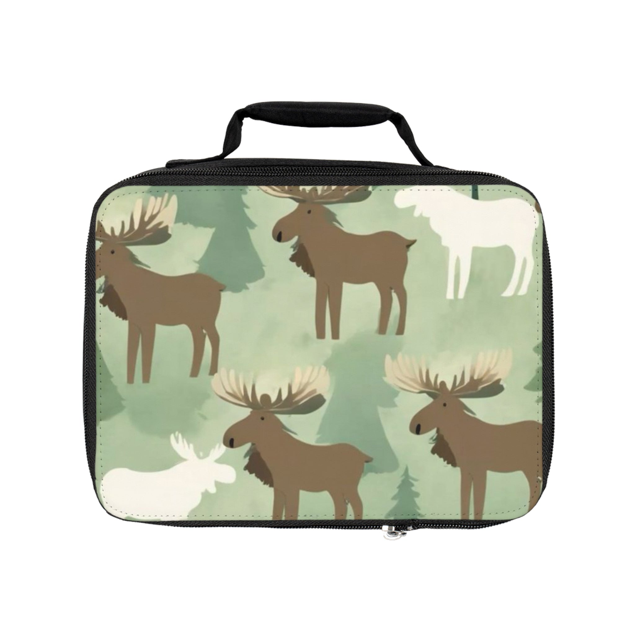 Moose Pattern Lunch Bag - Woodland Kids Insulated Lunchbox