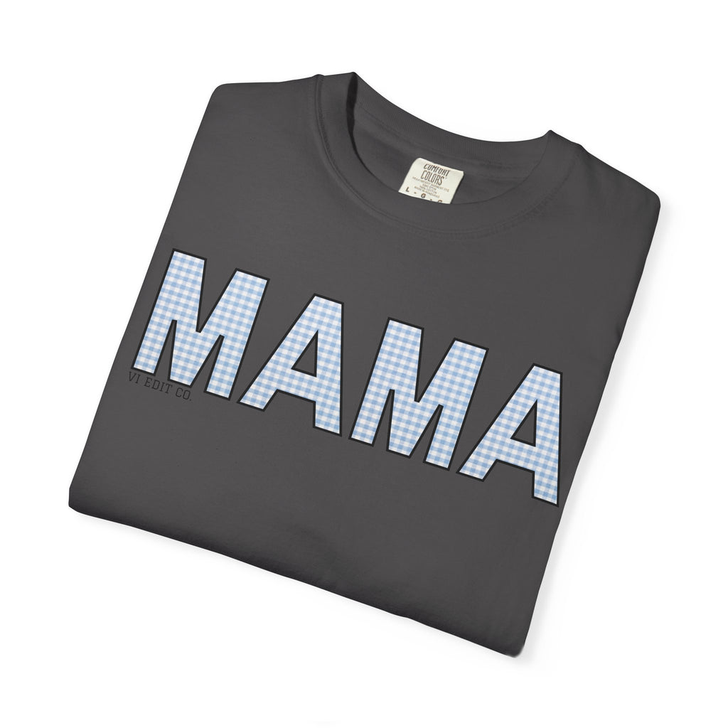 MAMA gingham block letters T-Shirt | mom shirt, mama tee
