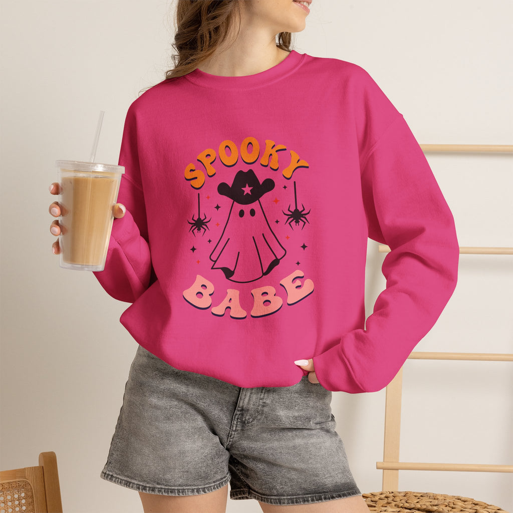 Spooky Babe Crewneck Sweatshirt — Cute Halloween Ghost Pullover