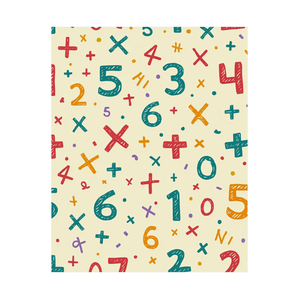Math Numbers Pattern Poster — Colorful Educational Classroom Wall Art