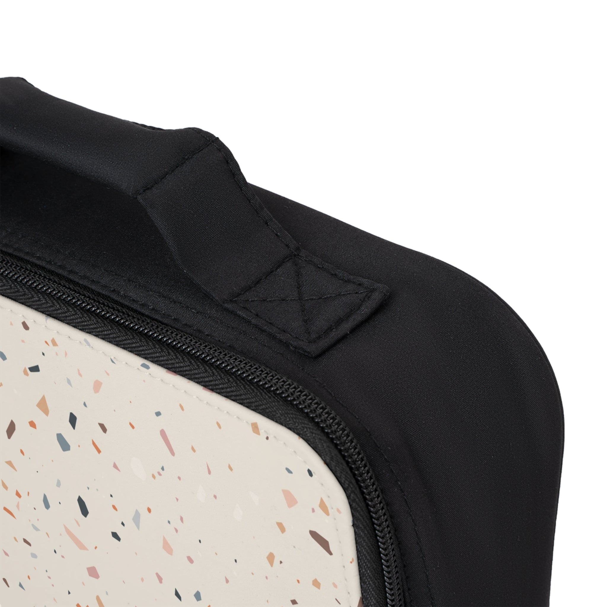 Terrazzo Pattern Insulated Lunch Bag — Beige Speckled Bento Cooler