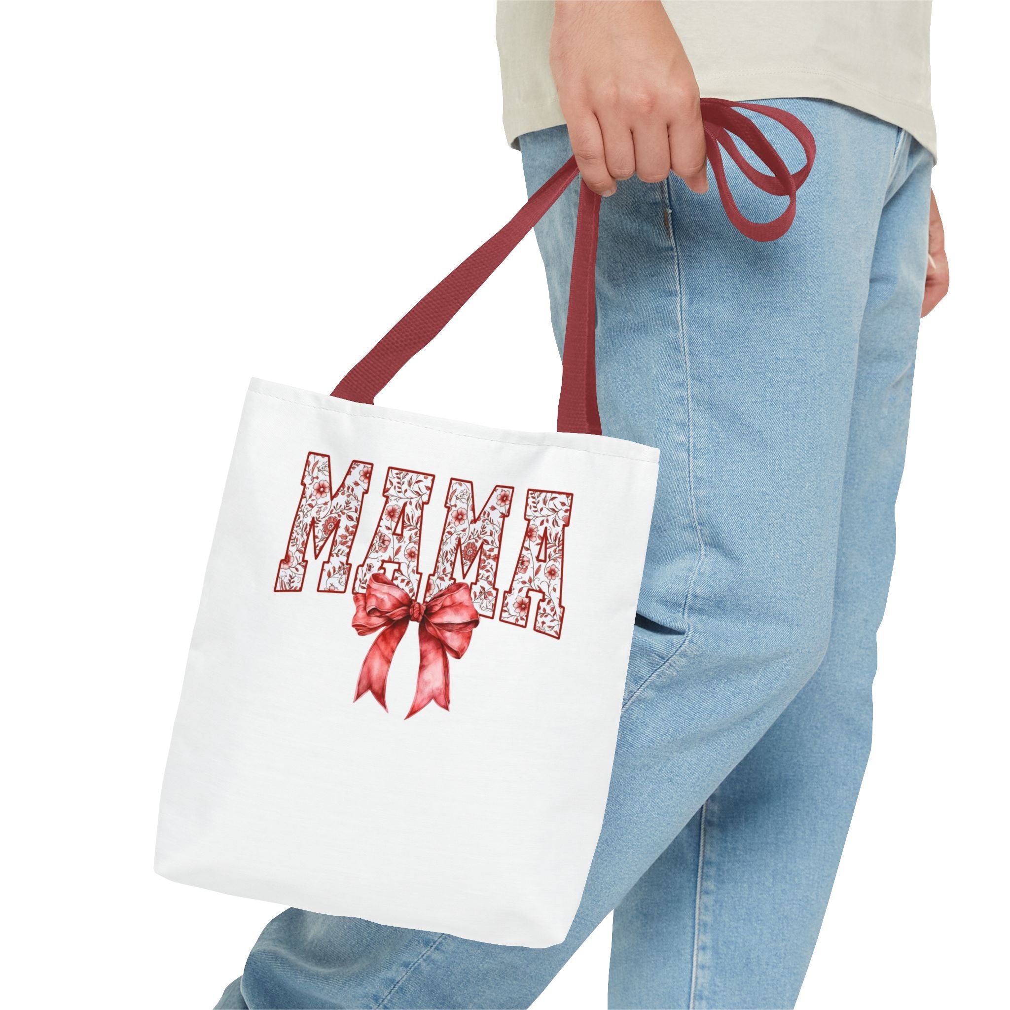Mama Floral Bow Tote Bag – Mother's Day Gift Cotton Shopper