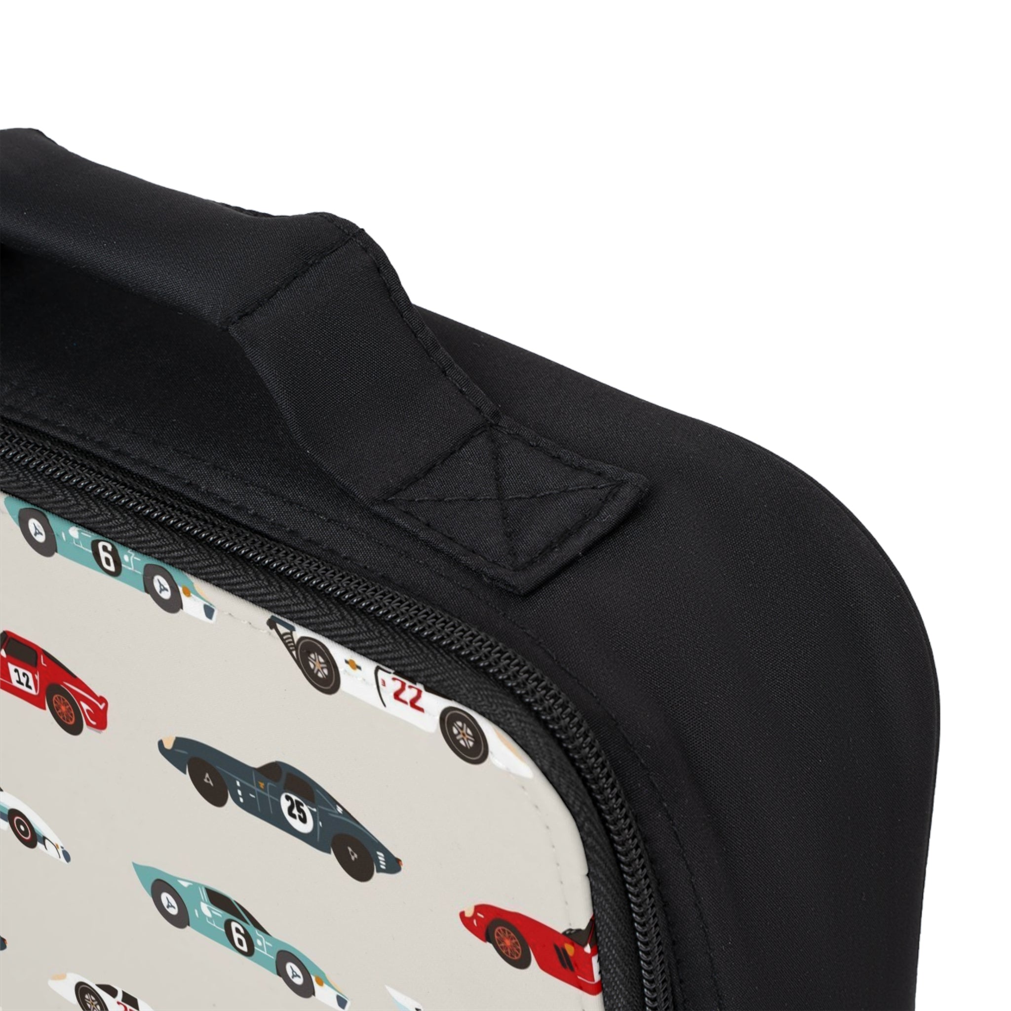 Vintage Race Car Lunch Bag – Retro Sportscar Pattern for Kids & Adults